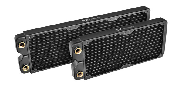 Two radiators with the smaller one in the front and the larger one in the back are on display.